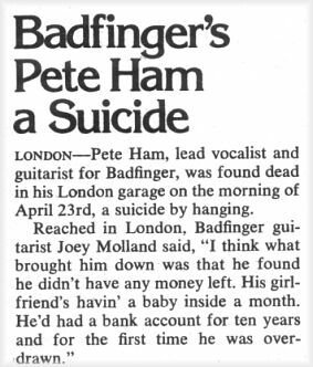 PETE HAM OF BADFINGER: Take a sad song and make it sadder
