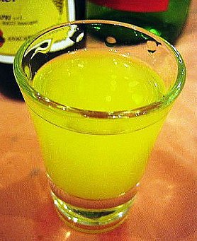 Sue's homemade limoncello